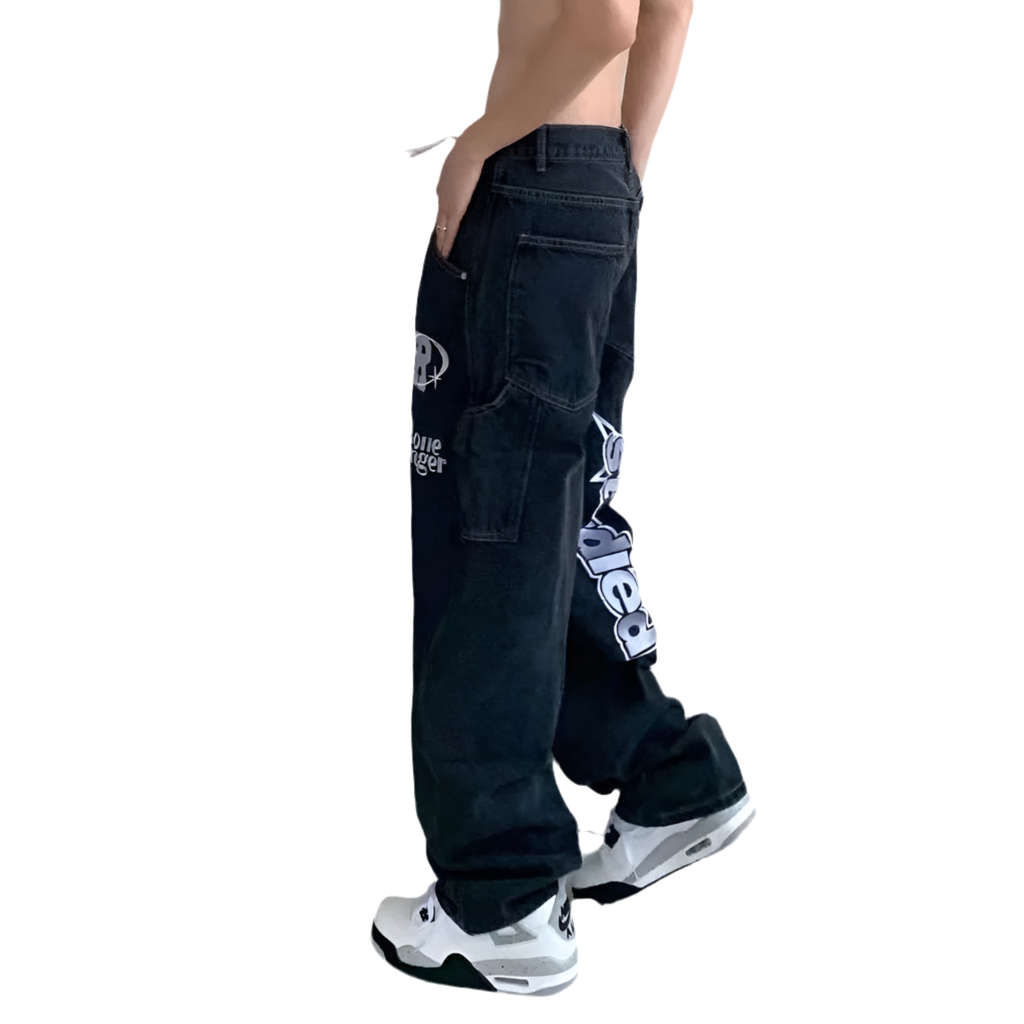 Men Straight-leg Pants Y2K Jeans