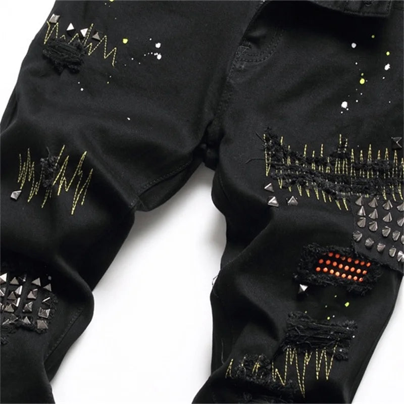 EH·MD® Diamond Embroidered Jeans Men's