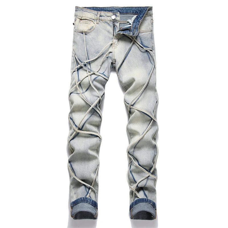 Men's Jeans Multi-String Retro Blue