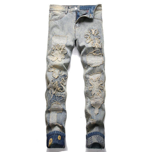 Jeans Retro Blue Slim Mid-Waist Men's