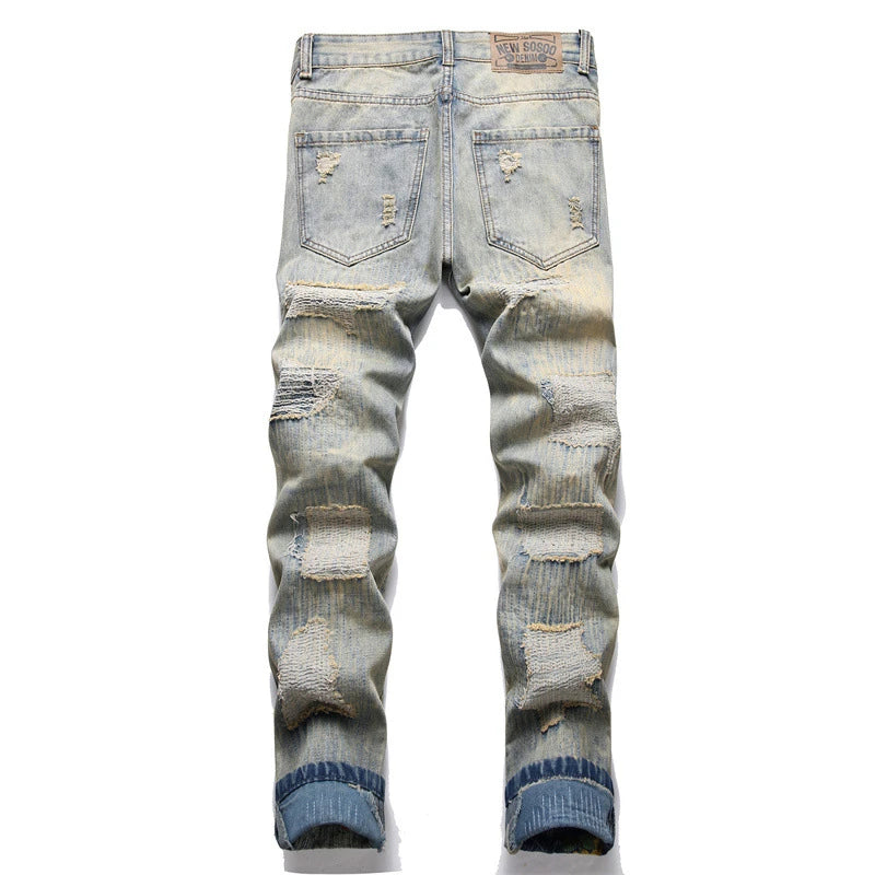 Jeans Retro Blue Slim Mid-Waist Men's