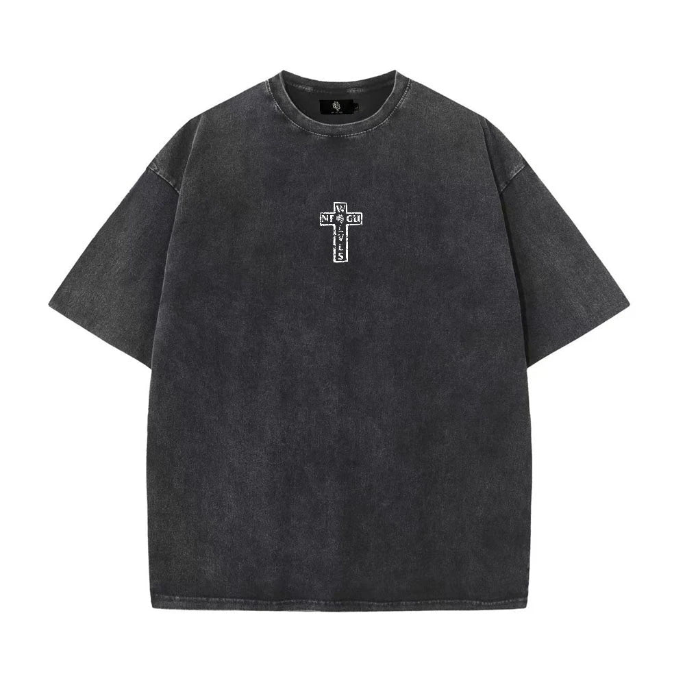 Men Washed Black T-Shirts