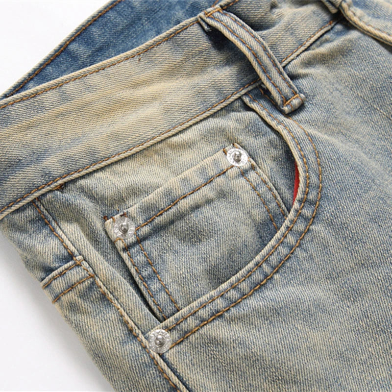 Jeans Retro Blue Slim Mid-Waist Men's