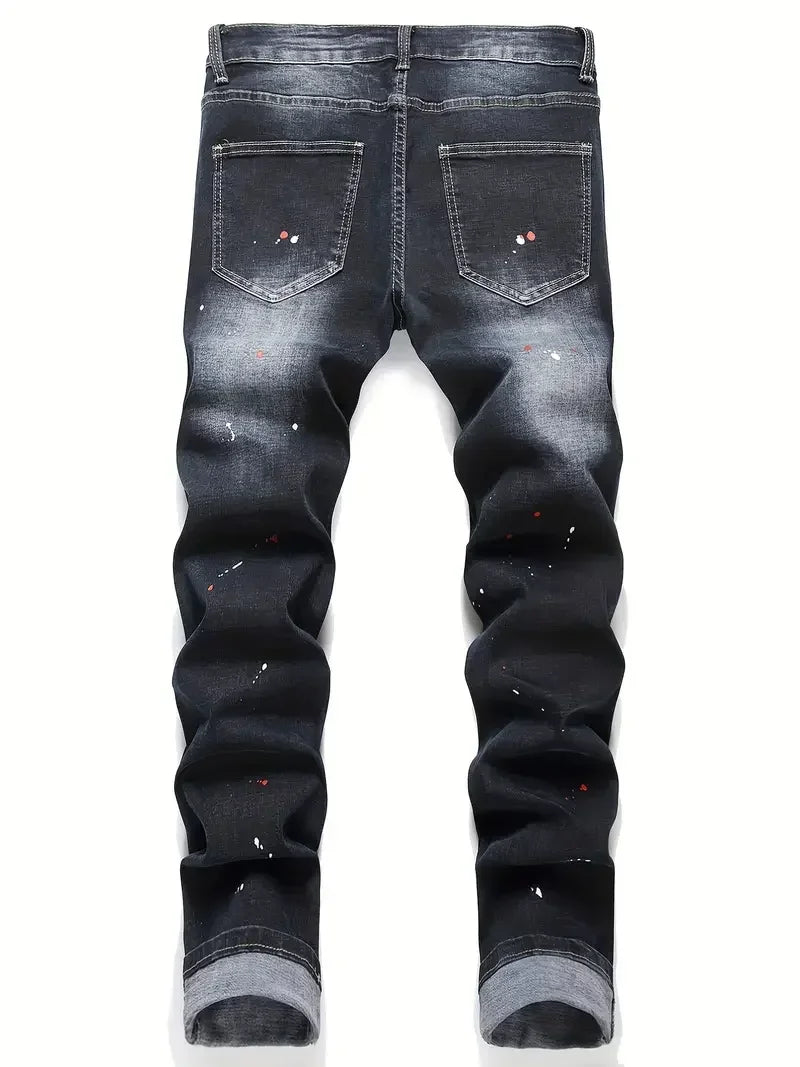 Men y2k Stretchy Denim jeans Skinny pants for men